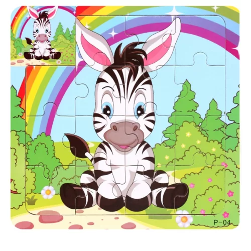 پازل چوبی کودک مدل گورخر کد 44P04