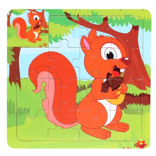 پازل چوبی کودک مدل سنجاب کد 44P06