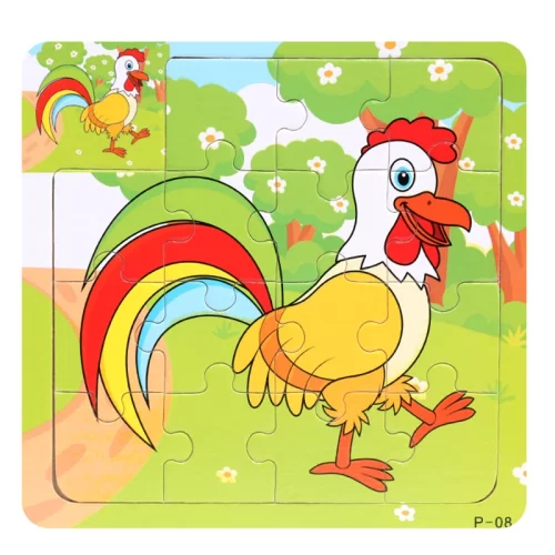 پازل چوبی کودک مدل خروس کد 44P08