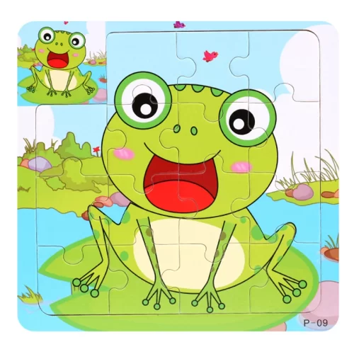 پازل چوبی کودک مدل قورباغه کد 44P09