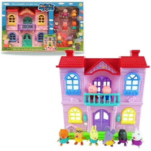 فیگور 8 عددی پپاپیگ همراه خانه ویلایی کد PP613A