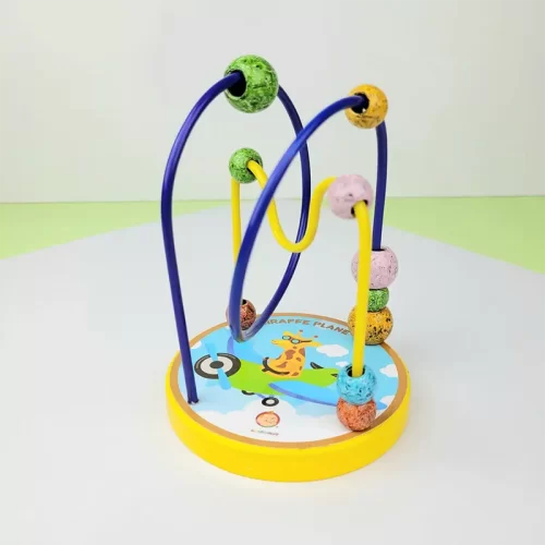 اسباب بازی میله و مهره‌ی چوبی مدل  هواپیما زرافه کد P/0198/C