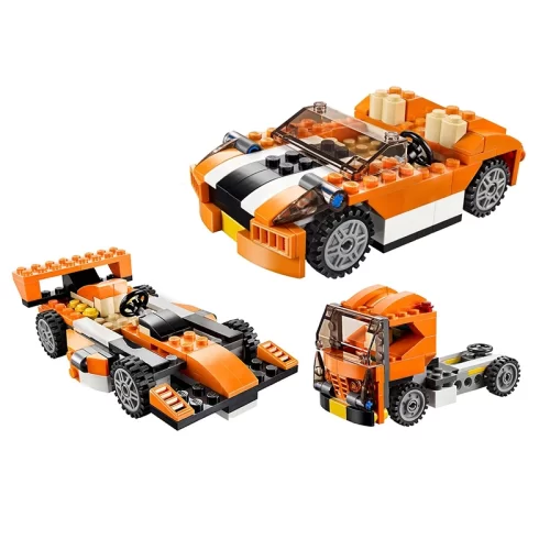 اسباب بازی لگو ماشین 119 تکه رنگ نارنجی کد 3108