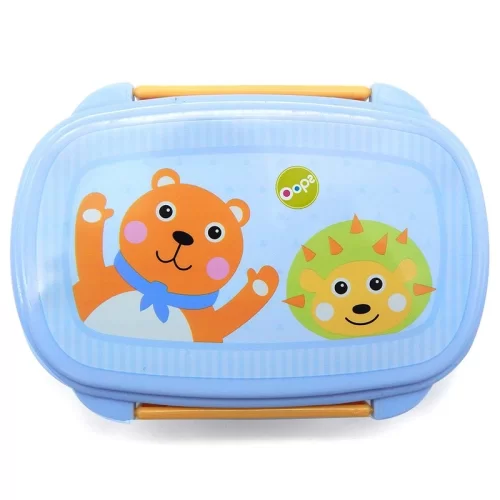 ظرف غذا آبی oops مدل خرس و جوجه تیغی کد 4000640