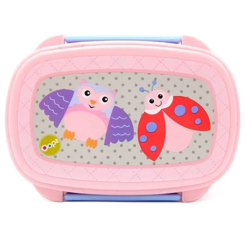 ظرف غذا صورتی oops مدل جغد و کفشدوزک کد 4000650