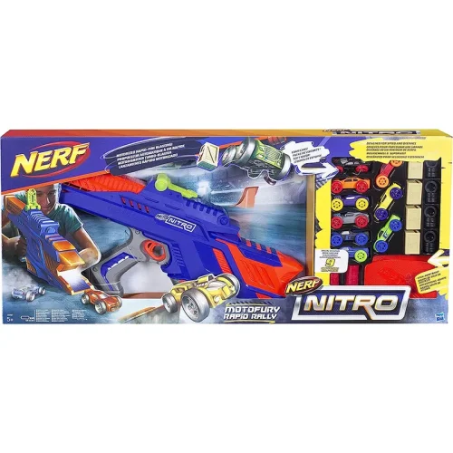 تفنگ پرتابی نیترو نرف با 9 ماشین فومی NERF NITRO کد C0787