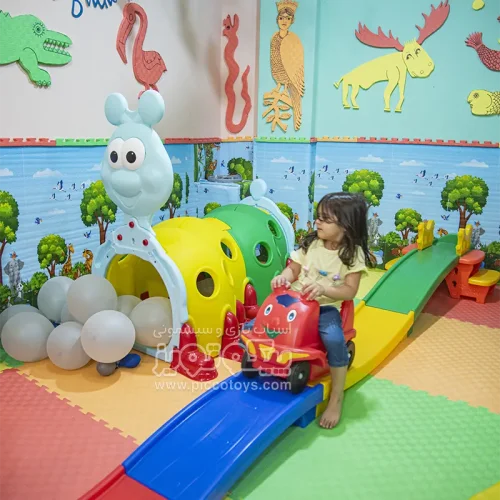 تونل هزارپا ایرانی بدنه سبز زرد با سر و دم آبی کد 5501