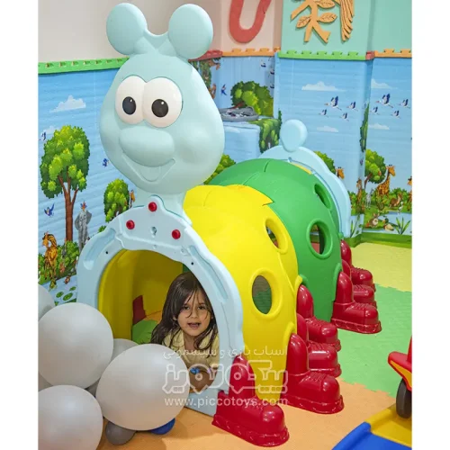 تونل هزارپا ایرانی بدنه سبز زرد با سر و دم آبی کد 5501