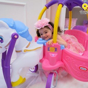 ماشین پایی دو کاره پرنسس 642326 Little Tikes Princess Horse & Carriage