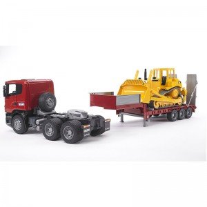 اسکانیای حمل لودر loader truck with CAT Bulldozer bruder 3555