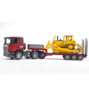 اسکانیای حمل لودر loader truck with CAT Bulldozer bruder 3555