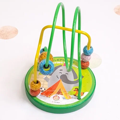 اسباب بازی میله و مهره‌ی چوبی مدل  فیل و اتاق بازی کد P/0198/E