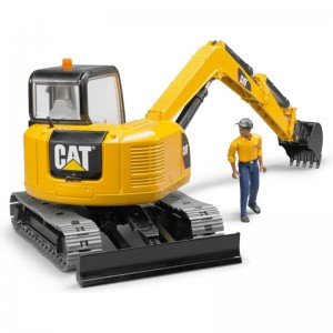 بیل مکانیکی برف روب با کارگر Cat Minibagr bruder 2466