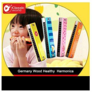 ساز دهنی فرشته چوبی زرد Classic World مدل Princess Harmonica 2622