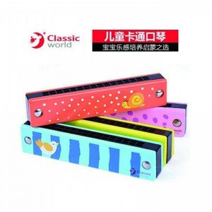 ساز دهنی فرشته چوبی زرد Classic World مدل Princess Harmonica 2622