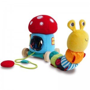 عروسک پارچه ای کودک مدل کاترپیلار نخ کش Toadstool Activity Pull Along little bird 3066