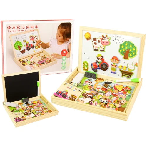 تخته سیاه و وایت برد دو طرفه مگنتی مدل حیوانات مزرعه کد JHTOY239