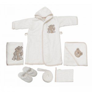 سرویس 5 تکه حوله کودک kidboo مدل teddy boo