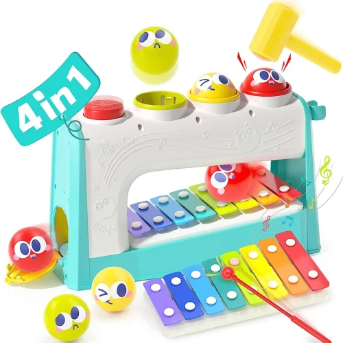 اسباب بازی چکش و توپ و بلز هولی تویز Huile Toys کد HA792700