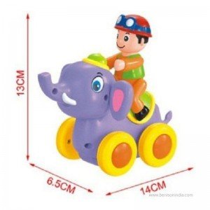 ابعاد و اندازه فیل بنفش با آدمک huile toys 366A