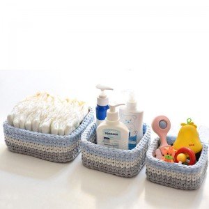 ست سبد سه تکه لوسیون و پوشک رنگ آبی کد 2224