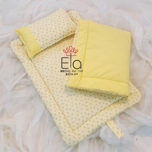 ست دم دستی 3 تکه زرد طرح ستاره توسی elaart 8056