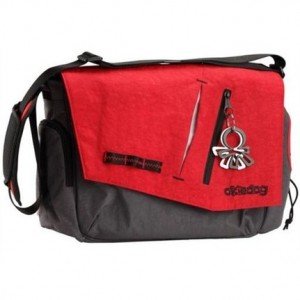 کیف لوازم نوزاد قرمز طوسی okiedog مدل 24215