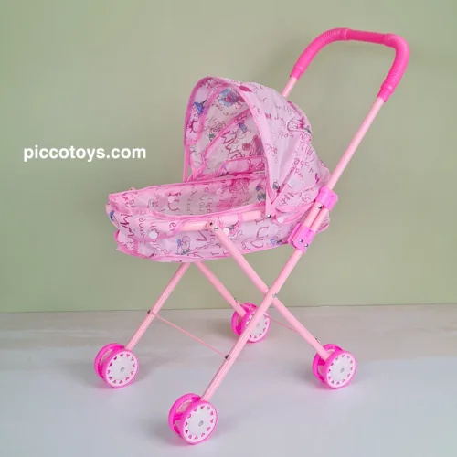 کالسکه عروسک سایبان دار صورتی کد 616B