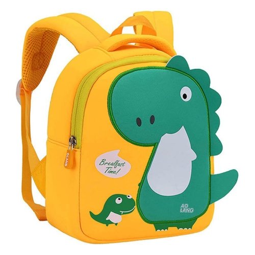 کوله پشتی مهد کودک زرد طرح دایناسور سبز کد P/6031/A