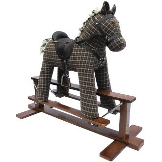 راکر اسب قهوه ای تنیسون با زین چرم little bird كد 3044