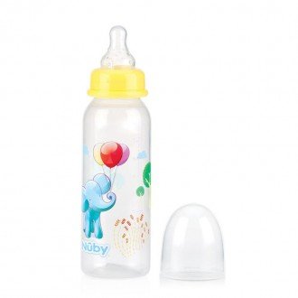 شیشه شیر 240m زرد طرح فیل nuby 1486