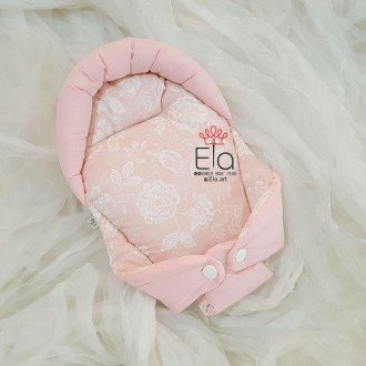 آغوشگیر کودک  elaart مدل گل رز سفید صورتی 8058