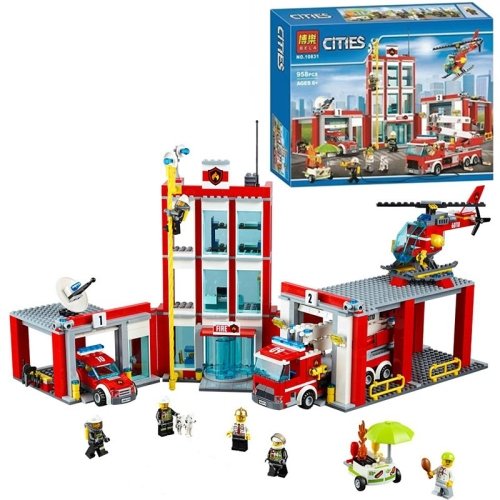 اسباب بازی لگو سری شهر 958 تکه  city مدل ایستگاه آتش نشانی کد 10831