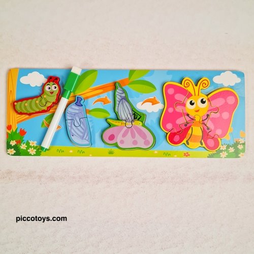 پازل برجسته چوبی مراحل رشد پروانه کد 4898775