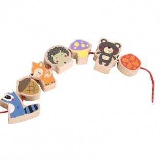 اسباب بازی چوبی نخ و مهره جنگل classic world مدل 3634