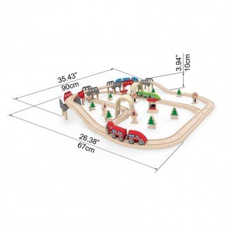 ریل قطار کودک3701 HIGH & LOW RAILWAY SET hape