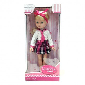 عروسک دخترانه دامن زرشکی مدل 50492