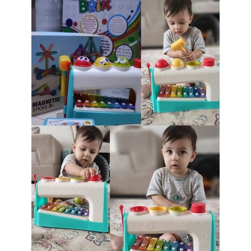 اسباب بازی چکش و توپ هولی تویز همراه بلز Huile Toys کد HA792700