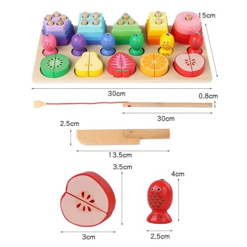 اسباب بازی جاگذاری اشکال برش میوه چوبی کد 5107473