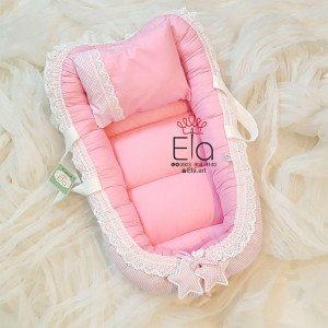 ست 2 تکه صورتی با گیپور Elaart  مدل 8054