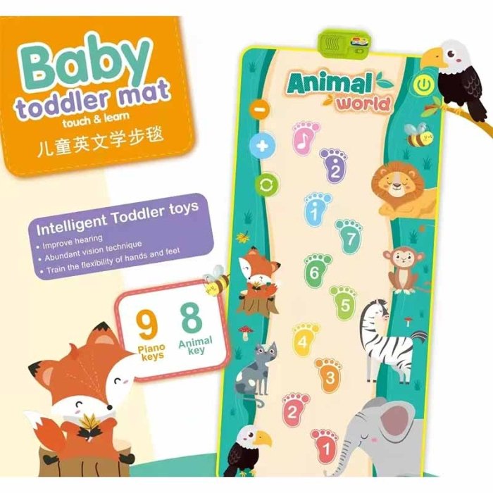 فرش بازی موزیکال مدل حیوانات جنگل  کد 75715