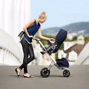 ست كالسكه و کریر stokke xplory رنگ deep blue