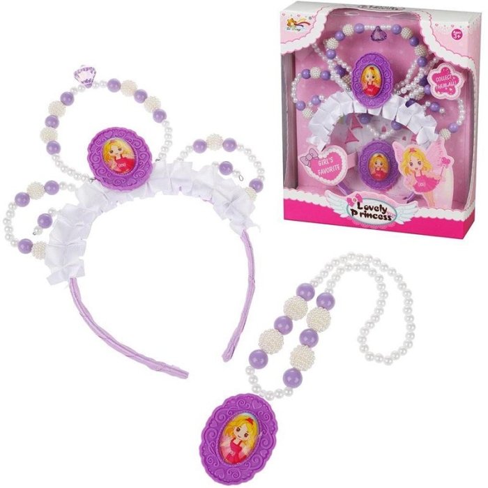 اکسسوری دخترانه تل و گردنبند پرنسسی کد 5473604