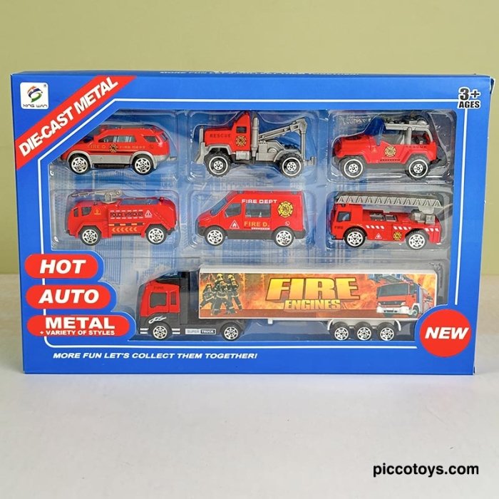 اسباب بازی ست ماشین فلزی مدل آتش نشانی کد 8534C