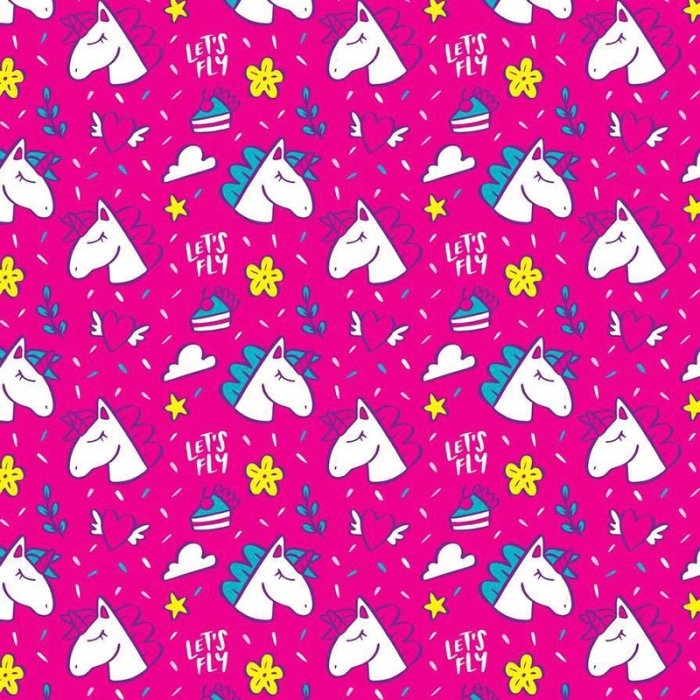 کاغذ کادو یک رو طرح یونیکورن کد 0453