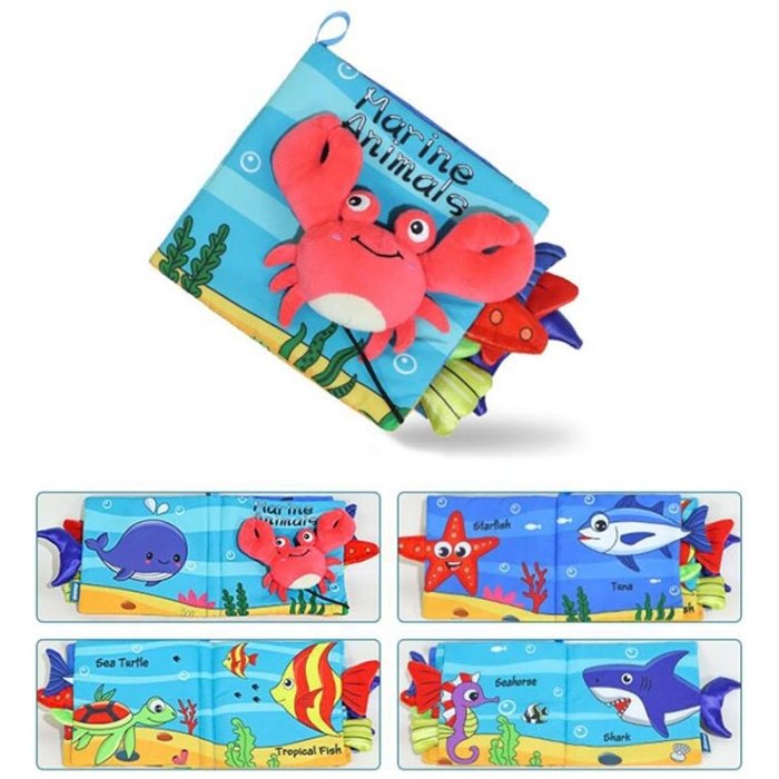 کتاب پارچه ای آموزشی مدل حیوانات دریایی کد 5535528