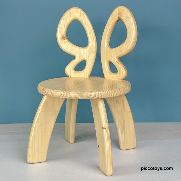 صندلی چوبی کودک طرح پروانه کد P/5558/PA