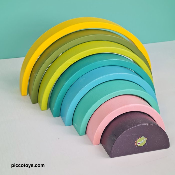 پازل رنگین کمان چوبی بنفش زرد اوپس کد P/1400610/A