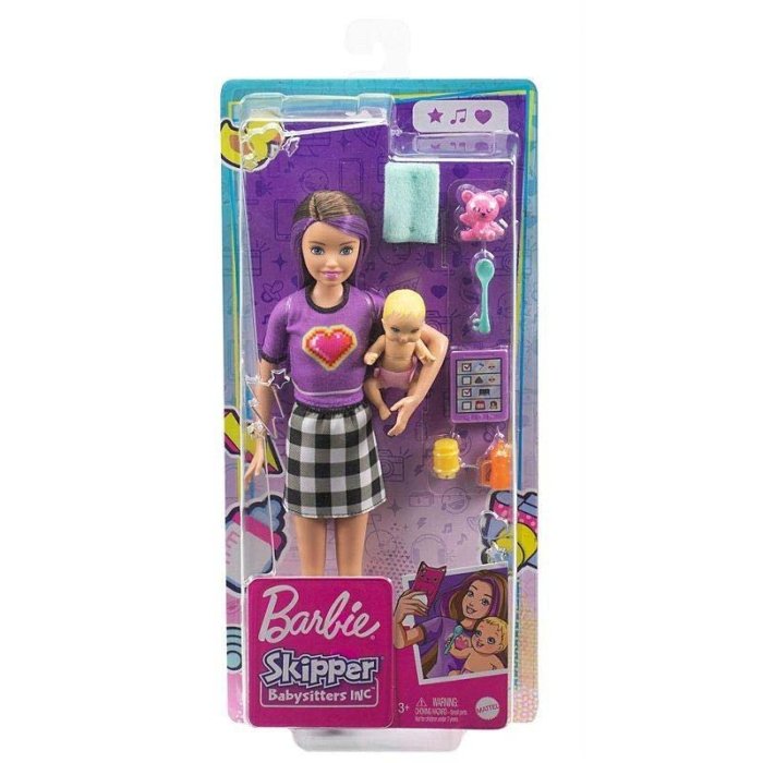 عروسک باربی پرستار بچه barbie skipper babysitter کد GRP10