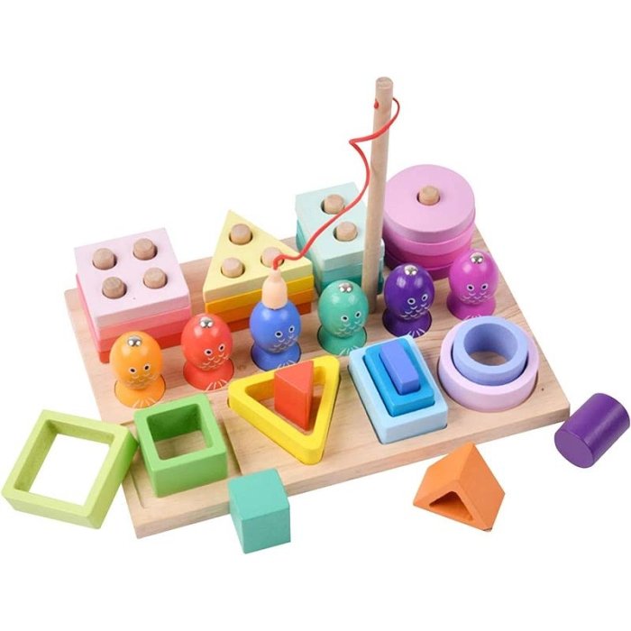 اسباب بازی چوبی مونته سوری و ماهیگیری آهنربایی 3 در 1 مدل 5567484